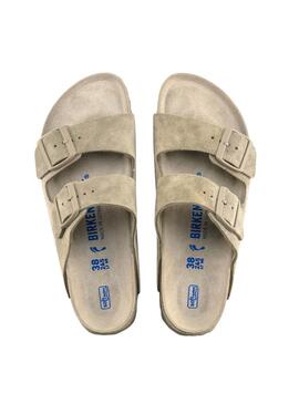 Sandalen Birkenstock Arizona schmal geschnittenes weiches Grün für Damen