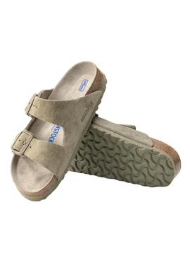 Sandalen Birkenstock Arizona schmal geschnittenes weiches Grün für Damen