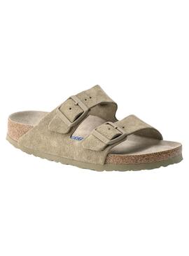 Sandalen Birkenstock Arizona schmal geschnittenes weiches Grün für Damen