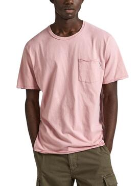 T-Shirt Pepe Jeans Carrinson Rosa Für Herren