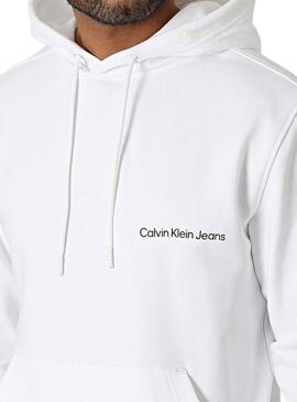 Kapuzenpullover Calvin Klein Jeans Institutional Hoodie Weiß