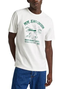 T-shirt Pepe Jeans Cedric Weiß für Herren