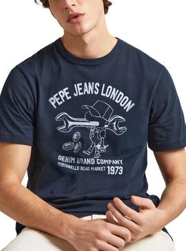 T-Shirt Pepe Jeans Cedric Marino für Herren