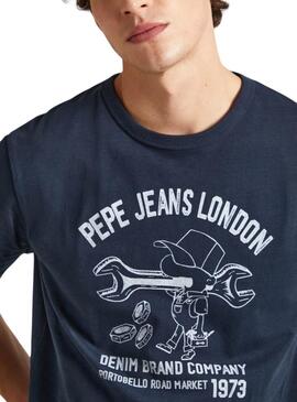 T-Shirt Pepe Jeans Cedric Marino für Herren