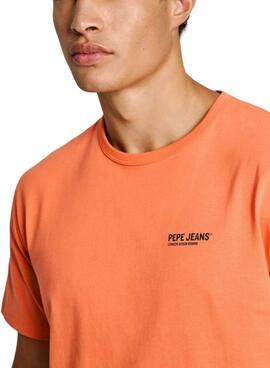 T-Shirt Pepe Jeans Sam orange für Männer