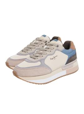 Turnschuhe Pepe Jeans Rusper Mania in Beige und Rosa für Frauen