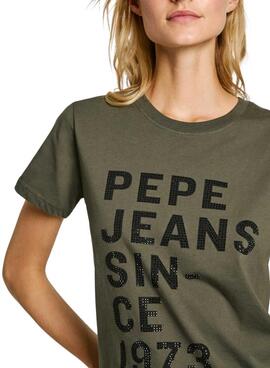 T-Shirt Pepe Jeans Gio in Grün für Frauen