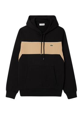 Sweatshirt Lacoste Band schwarz und beige für Herren