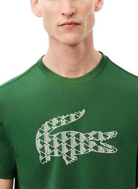 Lacoste Monogramm grünes T-Shirt für Männer