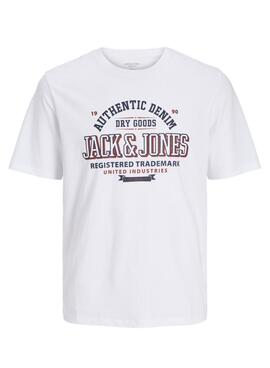 T-Shirt Jack and Jones Logo weiß für Männer