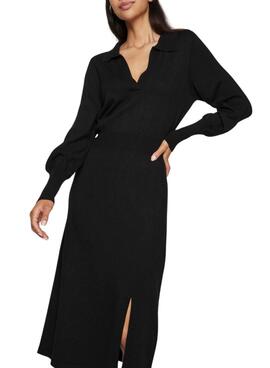 Schwarzes Vila Vicomfy Strickkleid für Damen