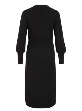 Schwarzes Vila Vicomfy Strickkleid für Damen