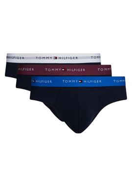 3er-Pack Tommy Hilfiger Slip-Unterwäsche mit mehrfarbigem Gummibund