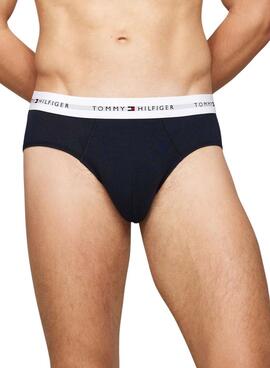 3er-Pack Tommy Hilfiger Slip-Unterwäsche mit mehrfarbigem Gummibund