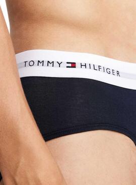 3er-Pack Tommy Hilfiger Slip-Unterwäsche mit mehrfarbigem Gummibund