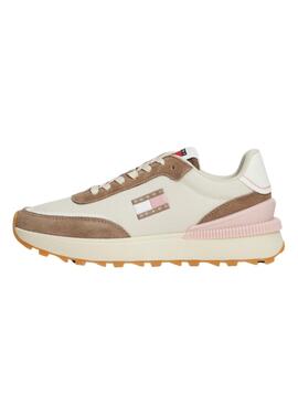 Turnschuhe Tommy Jeans Tech Runner Essential beige für Frauen