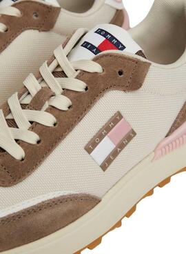 Turnschuhe Tommy Jeans Tech Runner Essential beige für Frauen