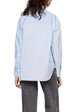 Tommy Jeans Oversize Bluse mit blauen Streifen für Frauen