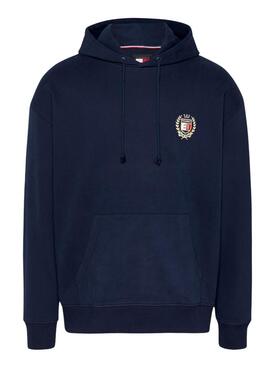 Tommy Jeans Flag Crest Sweatshirt in Navy Blue for Men