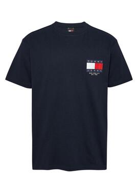 Tommy Jeans Logo Flag weißes T-Shirt für Männer