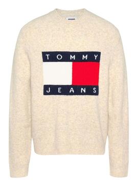 Tommy Jeans Melange Flag beige Trikot für Herren