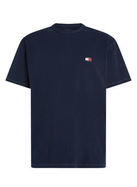 Tommy Jeans Badge navy blau t-shirt für Männer