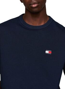 Tommy Jeans Badge navy blau t-shirt für Männer