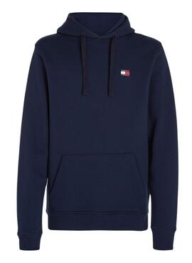 Tommy Jeans Badge marineblaues Kapuzensweatshirt für Männer