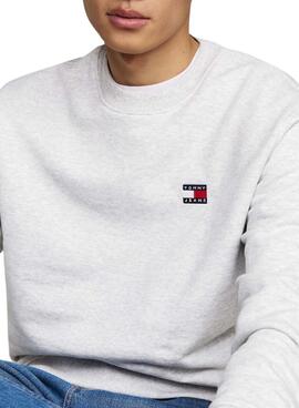 Tommy Jeans Badge Crew grau Sweatshirt für Männer