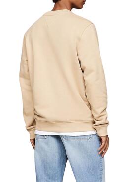 Tommy Jeans Badge Crew beige Sweatshirt für Männer