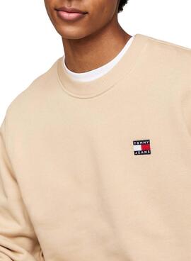 Tommy Jeans Badge Crew beige Sweatshirt für Männer