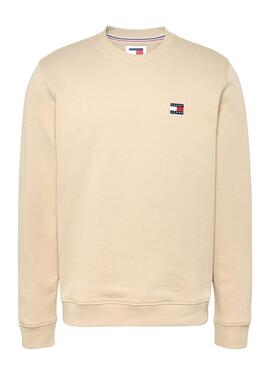 Tommy Jeans Badge Crew beige Sweatshirt für Männer