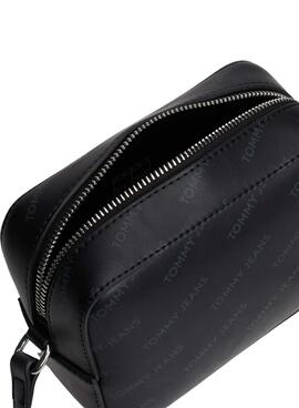 Tommy Jeans Essential Must Camera Print schwarze Tasche für Frauen