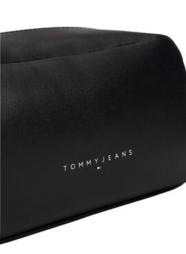 Tommy Jeans Lederwaschbeutel in Schwarz