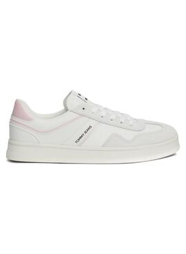 Tommy Jeans Greenwich weiß und rosa Turnschuhe für Frauen