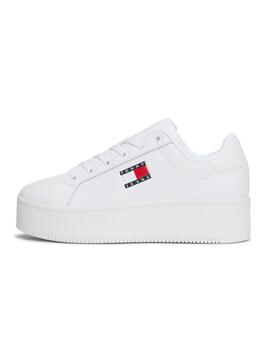 Tommy Jeans Flatform weiße Turnschuhe für Frauen