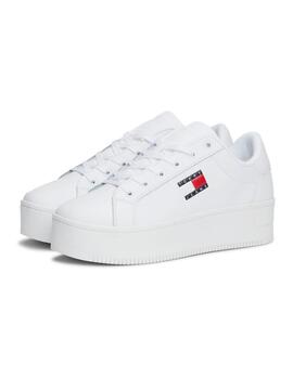 Tommy Jeans Flatform weiße Turnschuhe für Frauen