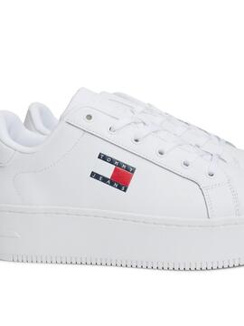 Tommy Jeans Flatform weiße Turnschuhe für Frauen