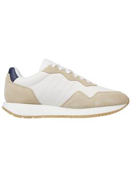 Tommy Jeans Runner Beige und Weiß Turnschuhe für Männer