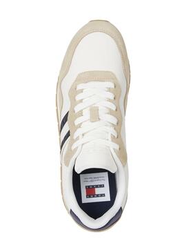 Tommy Jeans Runner Beige und Weiß Turnschuhe für Männer