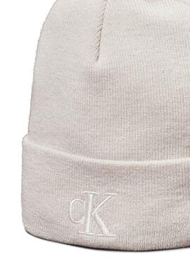 Mütze Calvin Klein Jeans Monogramm beige für Frauen