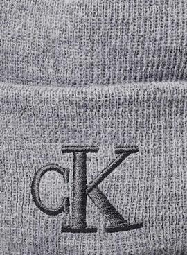 Mütze Calvin Klein Jeans Monogramm grau für Frauen