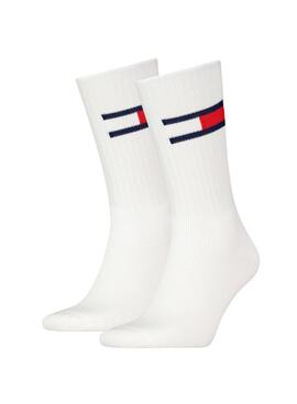 2er Pack Tommy Jeans TH Uni weiße Socken für Männer und Frauen