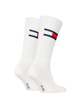 2er Pack Tommy Jeans TH Uni weiße Socken für Männer und Frauen