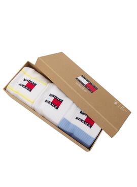 Tommy Jeans Giftbox weiße Socken für Männer und Frauen