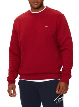 Basic Tommy Jeans Sweatshirt in Rot für Herren