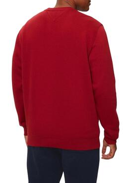 Basic Tommy Jeans Sweatshirt in Rot für Herren