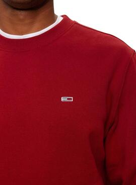 Basic Tommy Jeans Sweatshirt in Rot für Herren