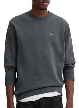 Basic Tommy Jeans grauer Pullover für Männer