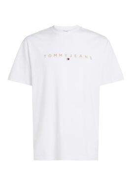 T-Shirt Tommy Jeans Gold Linear in Weiß für Herren